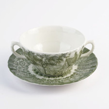 Memory Lane British Anchor Ironstone Grün Suppentasse mit Untertasse