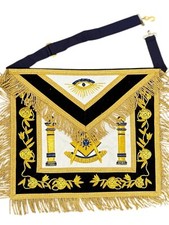 Deluxe Gold Bullion Past Master Mason 100 Lambskin Apron Handmade Embroidered
