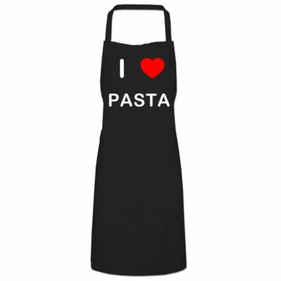 Pasta I Love Küchenschürze Latz mit verstellbarem Hals und Bändern