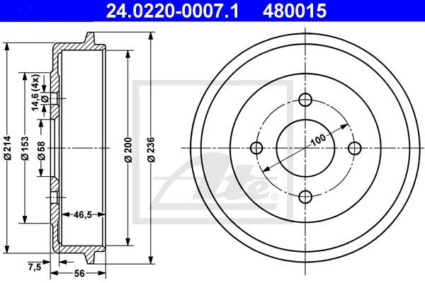 Tambour de frein BMW 1500-2000 et 1602 arrière en fonte par paire