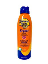 Banana Boat Sport Ultra Clear Sunscreen Spray 50+ UVA/UVB Protection 8oz 1.62 per gallon