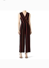 DVF, Wide Leg Striped Jumpsuit, Size 0