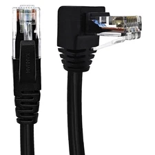 90 Degree Cat 6 Ethernet Cable Upward Angle 10FT RJ45 Network Patch Cord Down...