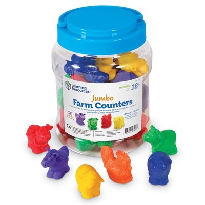 Learning Resources Jumbo Farm Counters Farm Animals - 30 Pieces Ages 18 Months
