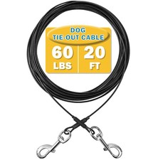 Tie Out Cable for Dogs, 50FT Dog Leads for Yard Chew Proof, Heavy Duty