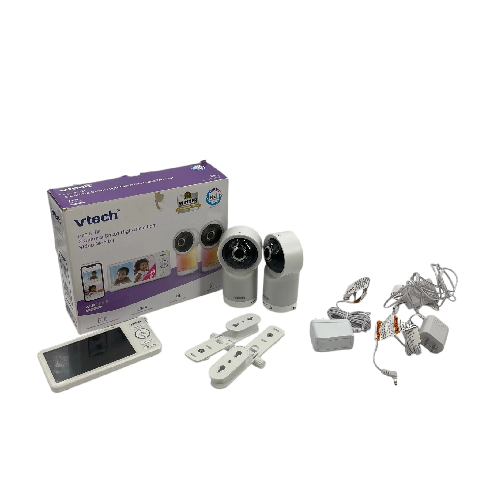 Vtech RM5766-2HD 5” Voice & Picture Baby Monitor & 2 cameras #U2438 (TC)