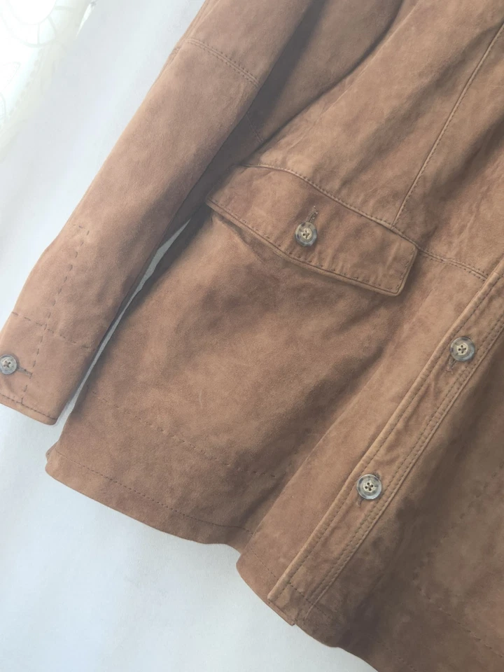 Tasso Elba Genuine Brown Suede Relaxed Jacket Coat XXL - Image 2 of 4