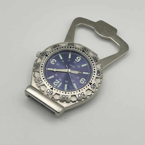 Silver Tone Easy Reader Watch – Blue Dial, Bottle Opener Feature, New Battery - Picture 3 of 7
