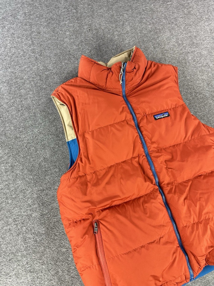 Men's Patagonia Bivy Reversible Puffer Down Vest Jacket SZ XL Blue