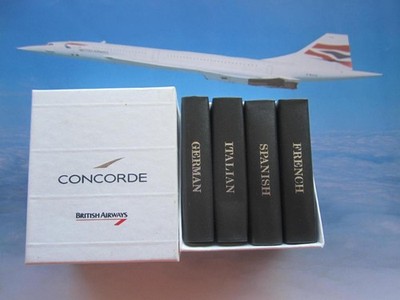 BRITISH AIRWAYS CONCORDE AIRPLANE 4 LANGUAGE DICTIONARY SET READ DESCRIPTION NIB