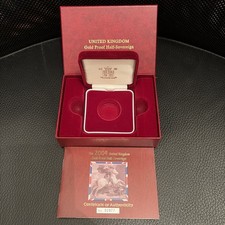 2004 Royal Mint Sovereign Gold  Proof half, Box, Coa, NO COIN.