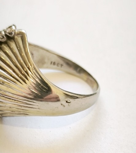 BAGUE DE CRÉATEUR EN OR BLANC 18K ET DIAMANTS 8,08 g T55 - Foto 8 di 12