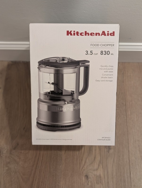 KitchenAid KFC3516 3.5 Cup Food Chopper Kitchen Aid  Silver Gray Black NIB