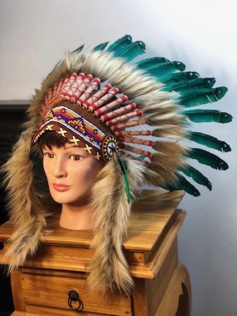 Indian Headdress Native American Feather Headress War Bonnet - Image 2 of 4