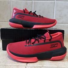 NEW Under Armour Steph Curry 3Zer0 Red Youth GS Sneakers SIZE 4Y