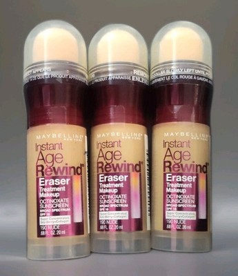 3 PACK Maybelline Instant Age Rewind Eraser 190 Nude - New