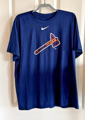 Atlanta Braves T-Shirt Mens XXL  Blue MLB Baseball Nike Dri-FIT FREE SHIPPING