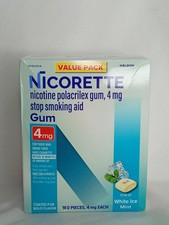 Nicorette 4mg 160ct White Ice Mint Nicotine Gum Exp 05/29
