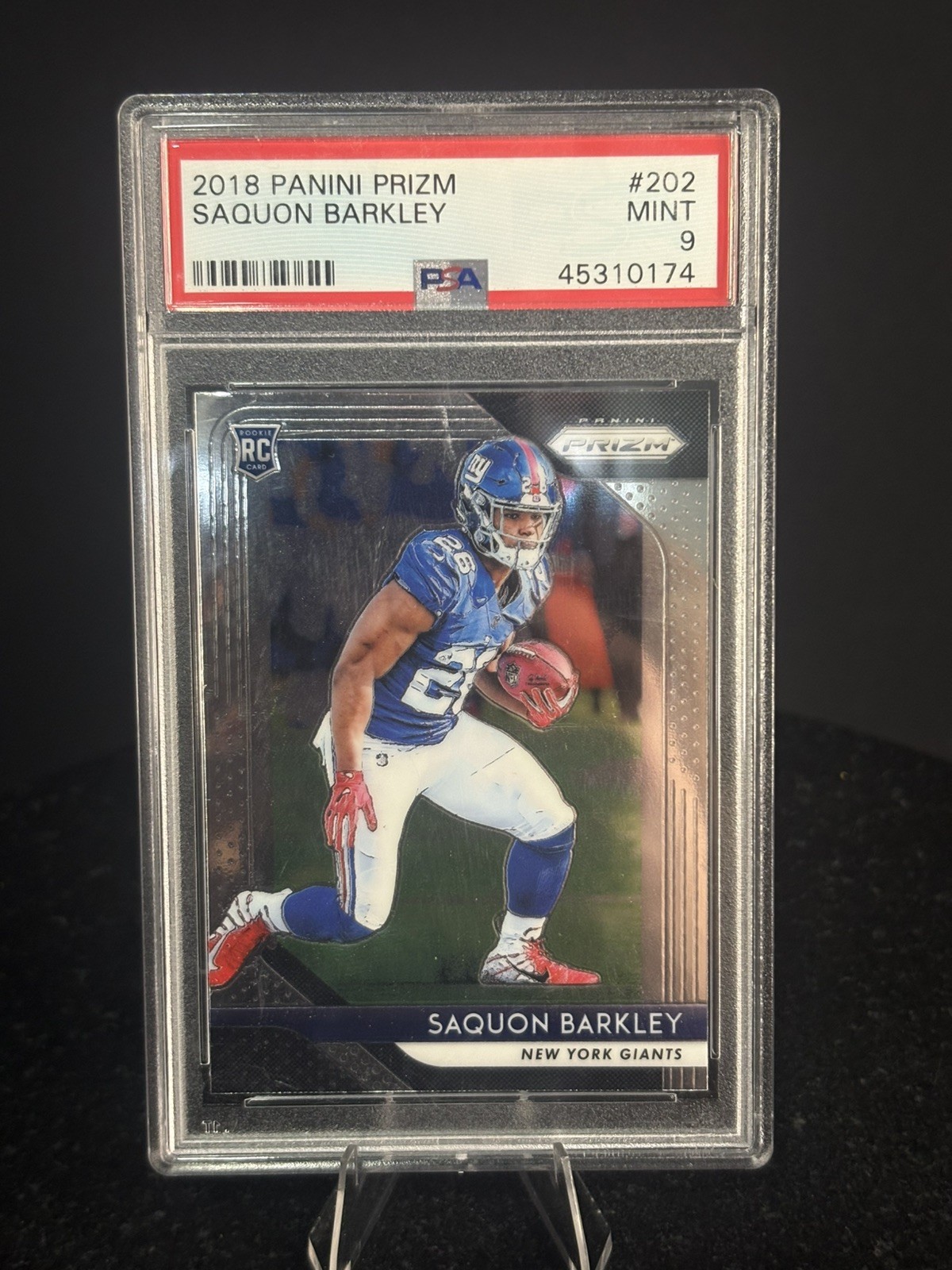 2018 Panini Prizm - Rookie Saquon Barkley #202 (RC) PSA 9