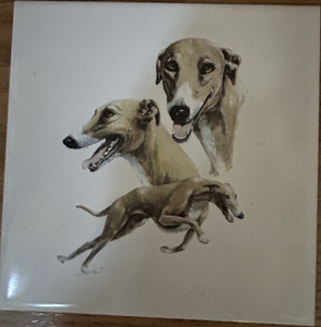 Greyhound Dog Art Tile Collectible Decorative Ceramic Artwork for Dog Lovers