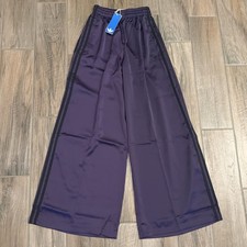 adidas Originals Satin Wide Leg Track Pants Women s Size 2 Purple JV7510 NEW