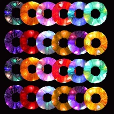 24 Pcs Light Up Scrunchies LED Scrunchies Hair Bands Elastic Glow in the Dark...