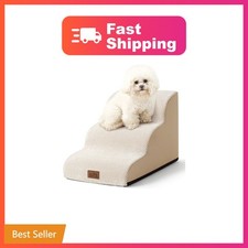 COZY KISS Dog Stair for Small Dog 15.7" H, 3 Step Pet Ramp for Couch Curved...