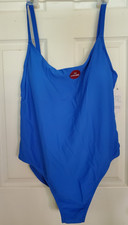 Women  s NWT Tru Time Blue One-Piece Swimsuit Plus Size 2X 20W  22W 