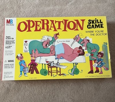 Vintage Milton Bradley OPERATION Skill Doctor Board Game Complete Working