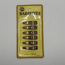 Vintage 80s Wihold Barrettes 6 The Sleepees Clips Brown Bronze Fine Hair