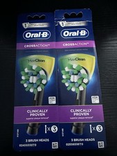 2X Oral-B Cross Action Electric Toothbrush Replacement Brush Heads -3ct- BLACK