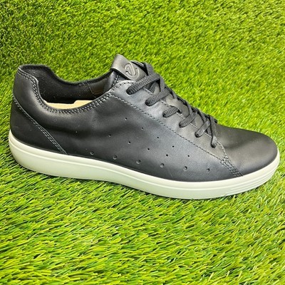 Ecco Soft 7 Low Mens Size 11 Black Casual Classic Leather Lace Up Shoes Sneakers
