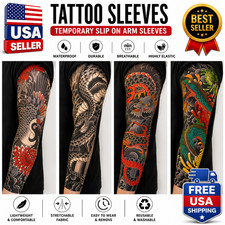Temporary Tattoo Sleeves Arts Fake Slip On Tattoo Arm Sleeves Kit 1 Pc USA