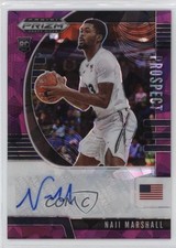 2020-21 Panini Prizm Draft Picks Prospect Purple Ice /99 Naji Marshall Auto 5w5