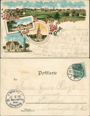 Neudamm (Neumark) Dębno Marktplatz, Kirche,  Myśliborski (Kreis Soldin)   1901