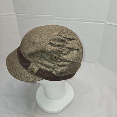 GOORIN BROS Herrinbone Hat Goorin Bros Ronald Amos Teal Wool Herringbone Tweed Cabbi 6  main image 4