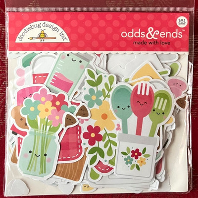 VERY RARE - MADE WITH LOVE - BAKE ME HAPPY - DOODLEBUG ODDS & ENDS DIECUTS