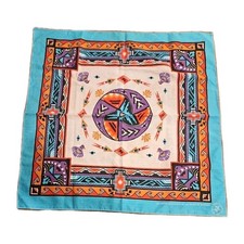 Vintage Tribal Native American Wamcraft Bandana USA RN 14193 Blue And Purple