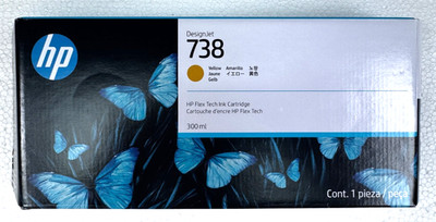 HP 738 300ml Yellow DesignJet Ink Cartridge, 676M8A  For T850-T950 36in series