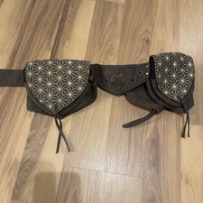 Siddhartha Festival Utility Belt Triple Pouch Hip Bag Tribal Boho Steampunk