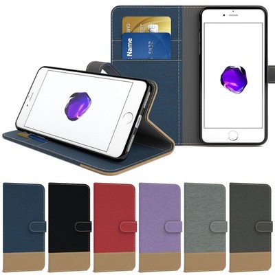 Handytasche für iPhone 7 Plus iPhone 8 Plus Hülle Schutzhülle Case Jeans Denim