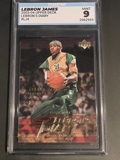 2003-04 Upper Deck #LJ4 Lebron James Diary ROOKIE RC Mint 9 Graded Card Lebron's. rookie card picture