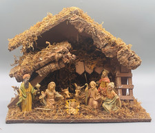 Nativity Holy Family Manger Stable Roman Fontanini Heirloom Italian MCM VTG