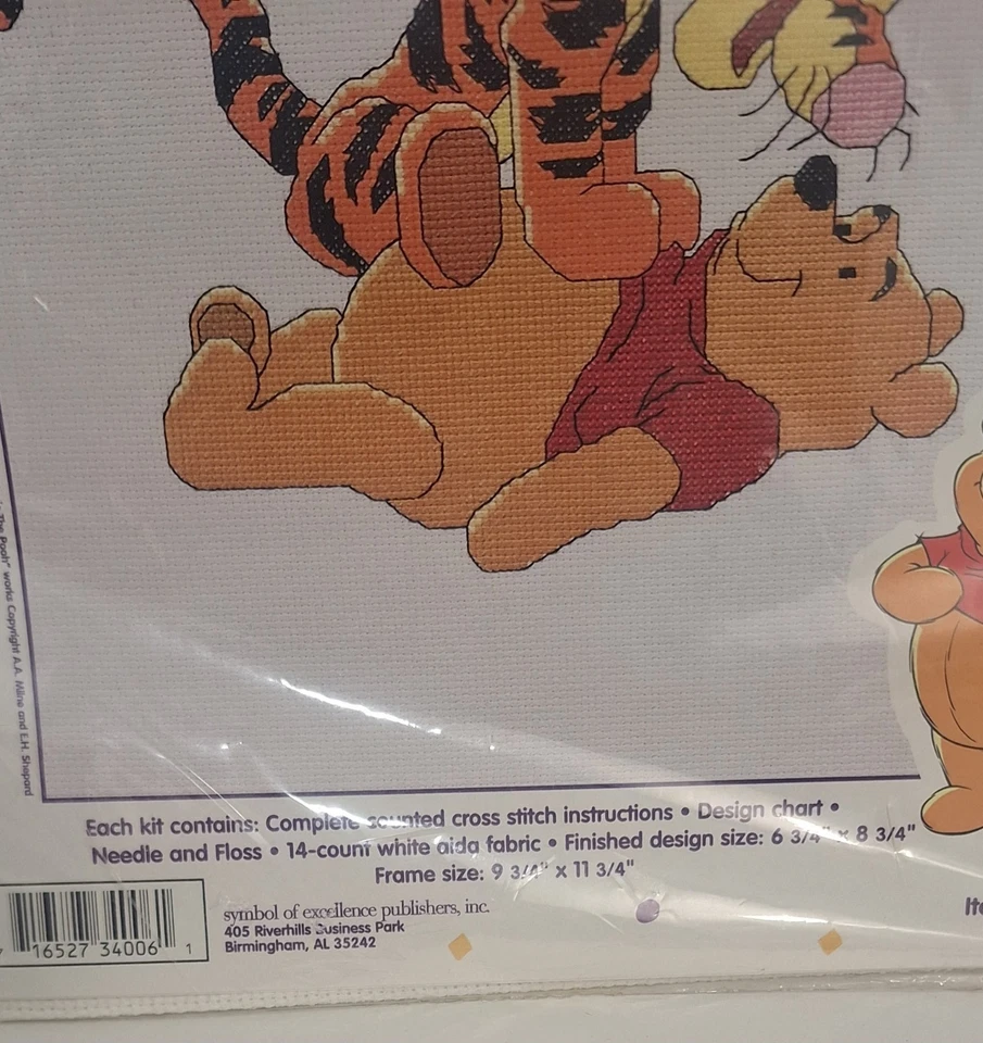 New WINNIE THE POOH AND TIGGER “POUNCE” Counted Cross Stitch Kit Sealed - Image 2 of 4