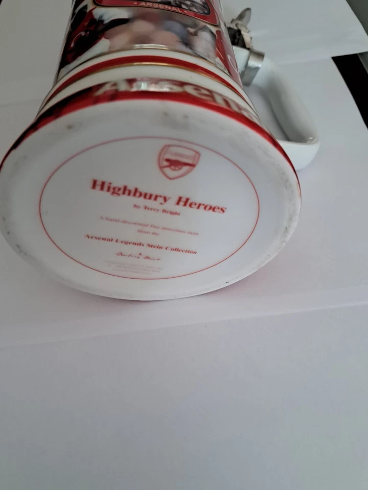 ARSENAL - Porcelain Tankard Stein Danbury Mint - with COA "Highbury Heroes" - Image 4 of 4