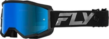 Fly Racing Zone Youth Goggles (One Size Fits Most, Black/Black / Sky Blue Mirror