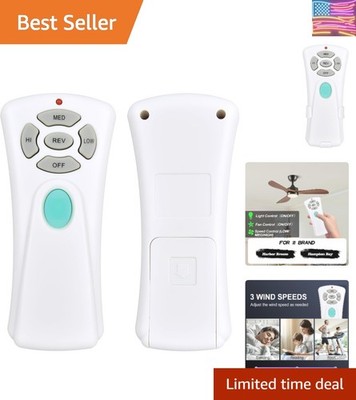 Ceiling Fan Remote Control UC7080T with Reverse, 3 Speed, Up/Dn Light Dimmer,...