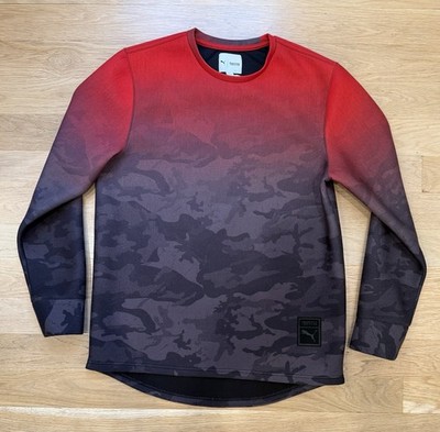 Puma x Trapstar Mens Barbados Cherry Camo Crewneck Sweatshirt Size Large L EUC