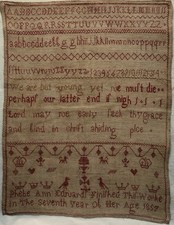 POŁOWA 19 WIEKU PRÓBNIK MOTYWÓW I WIERSZY AUTORSTWA PHEBE ANN EDWARDS W WIEKU 7 - 1857