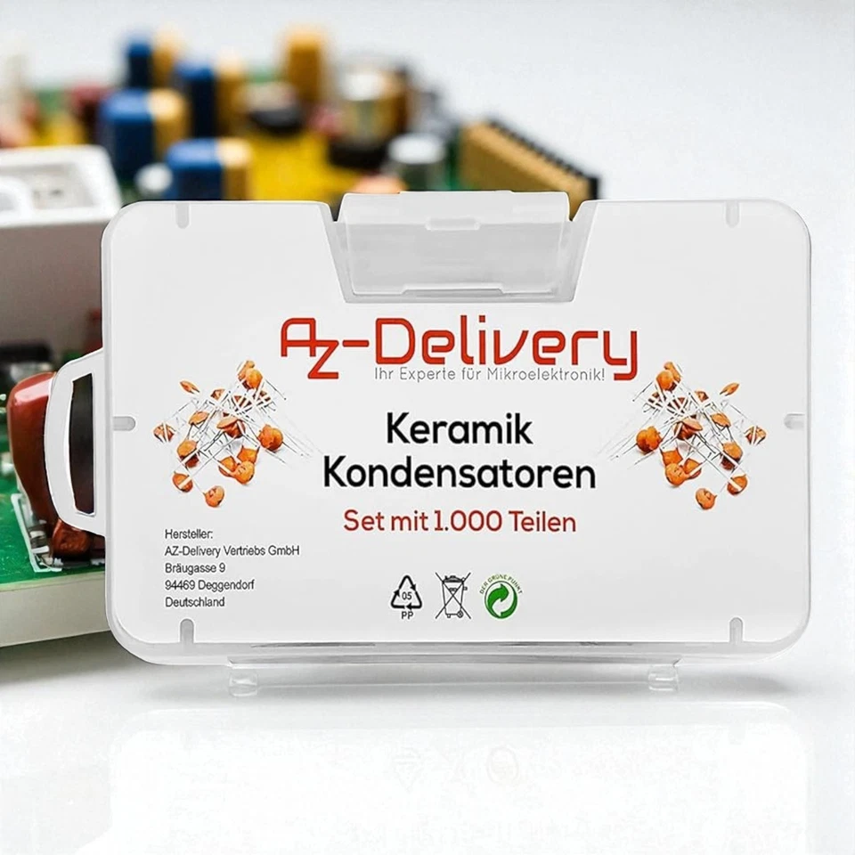 Ceramic Capacitor Set AZDelivery 5 x 1000 Pc Capacitor Assortment 50 Types DIY - Image 3 of 4